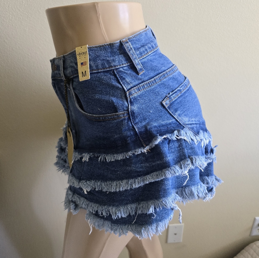 Denim Ruffle Shorts - Picture 8 of 9